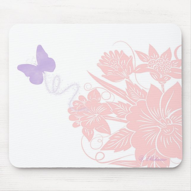 Mousepad das flores de borboleta (Frente)