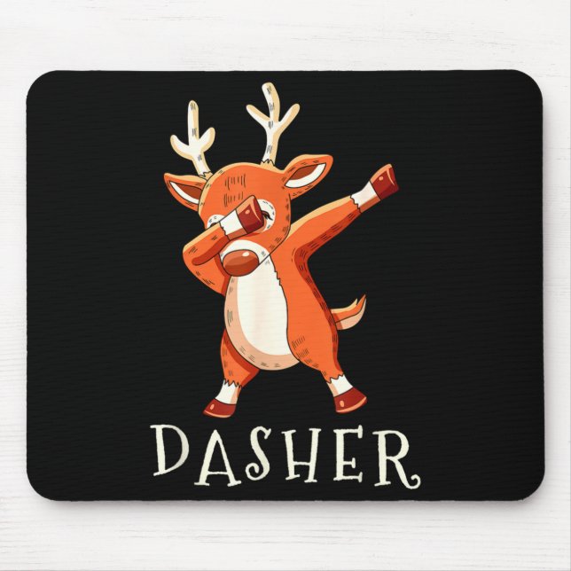 Mousepad Dasher Santas Reindeers Family Matching Outfit Chr (Frente)