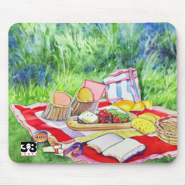 Mousepad Data do Picnic de Watercolor