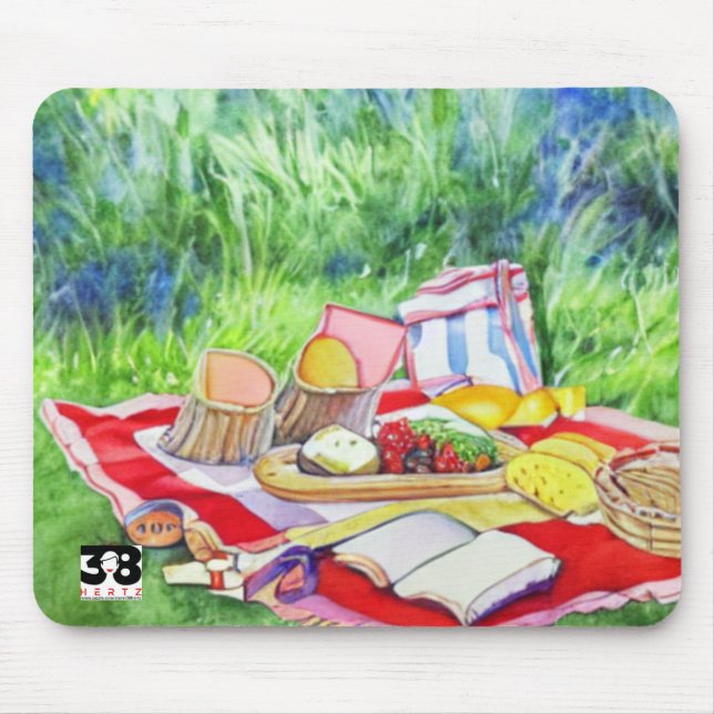 Mousepad Data do Picnic de Watercolor (Frente)