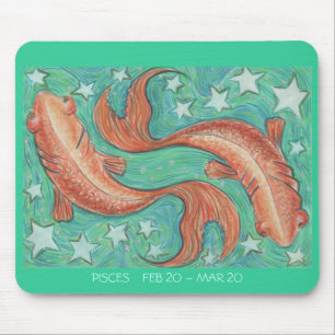 Mousepad Datas do bloco de Peixes zodiac