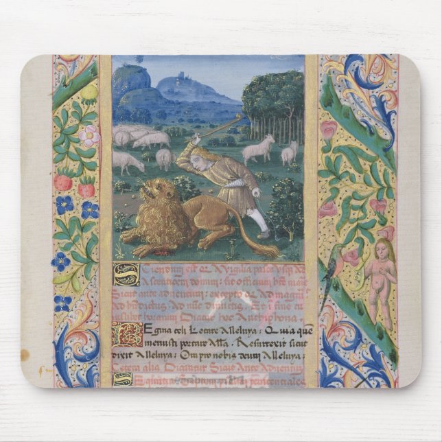 Mousepad David que defende os carneiros do seu pai contra a (Frente)