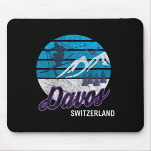 Mousepad Davos Suiços Alps Suiça Ski Resort Snowboardi