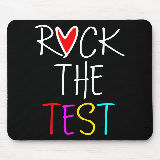 Mousepad Day Rock The Test Teacher Testing Day Engraçado Pr (Frente)