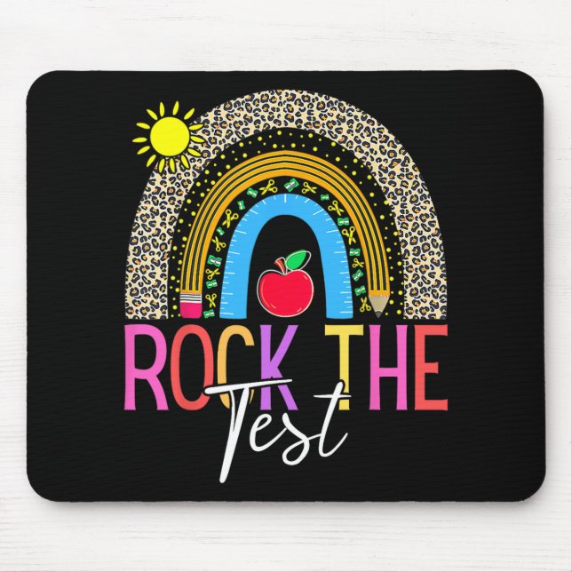 Mousepad Day Rock The Test Teacher Testing Day Leopardo Rai (Frente)