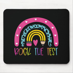 Mousepad Day Rock The Test Teacher Testing Day Rainbow Teat