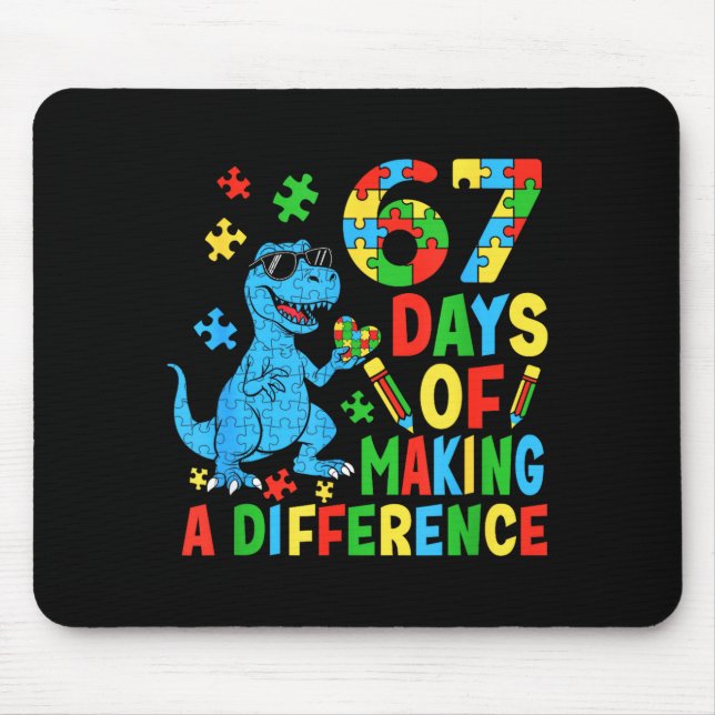 Mousepad Days Of Making A Difference Dinosaur Autism Teache (Frente)