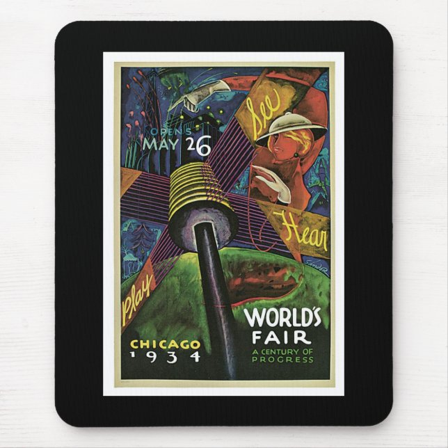 Mousepad De "A feira mundo, Chicago, 1934" vintages (Frente)