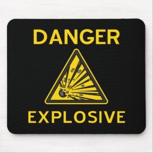 Mousepad de advertência explosivo