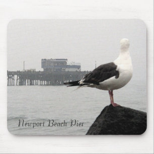 Mousepad de aquarela do Pier de Newport Nebuloso &