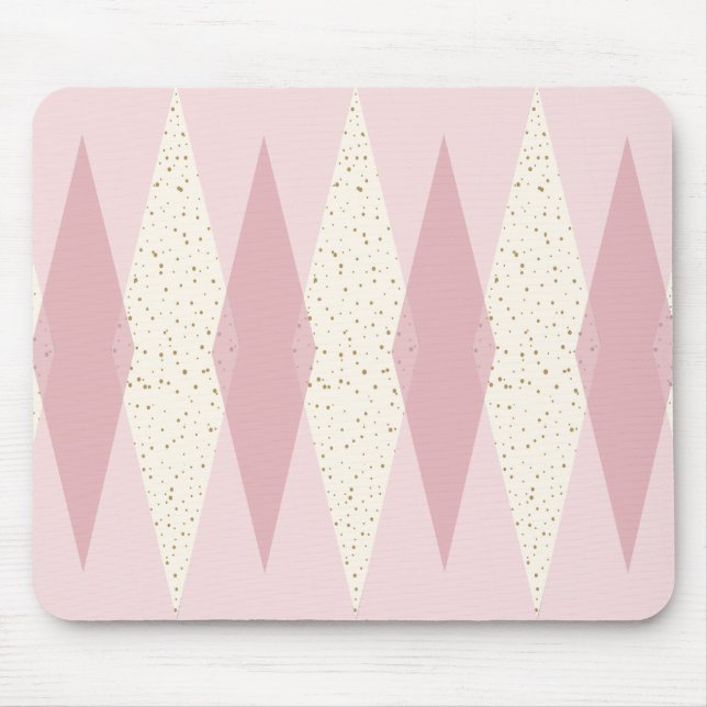 Mousepad de Argyle Rosa Moderno do meio século (Frente)