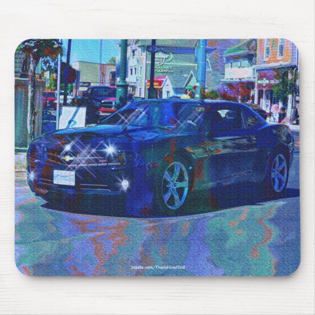 Mousepad de Arte Coletor Clássico de Carros Pretos (Frente)