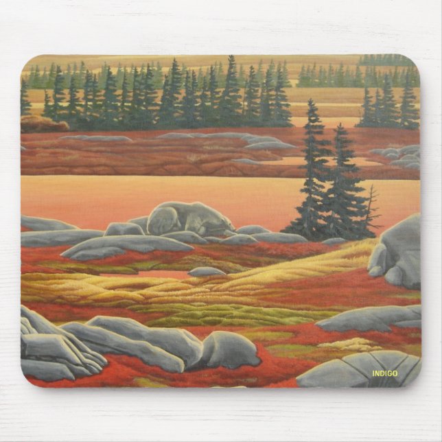 Mousepad de Arte de Urso Polar Estiloso (Frente)
