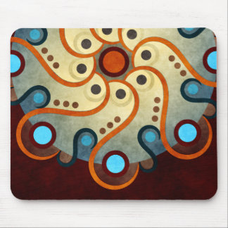 Mousepad de Arte do Vetor Abstrato Floral Azul