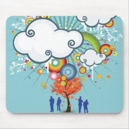 Mousepad de Árvore do Rainbow Cloud Pessoas