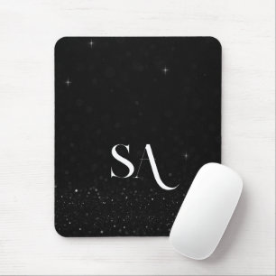 Mousepad de Brilho Preto com Iniciais Personalizad