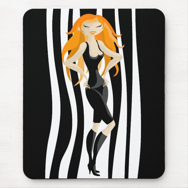 Mousepad de cabelo vermelho (Frente)