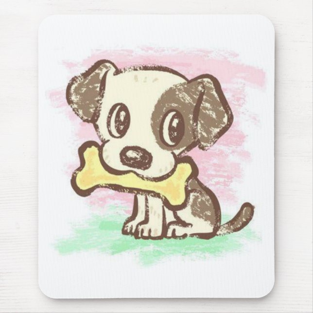 Mousepad de cachorrinho com osso (Frente)