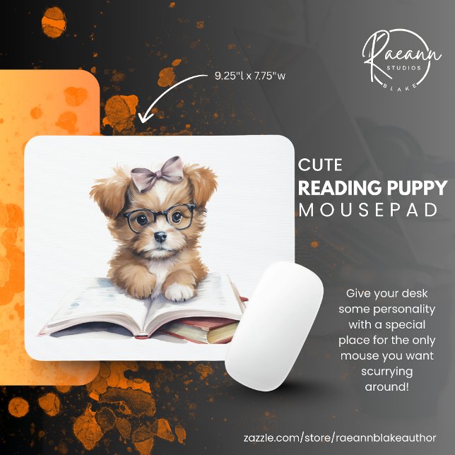 Mousepad de Cachorro Lendo Fofo (Criador carregado)