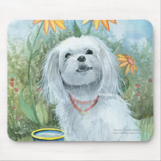 Mousepad de Cachorro Maltês por Molly Harrison