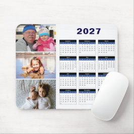 Mousepad de Calendário 2027 com 3 Fotos Personaliz