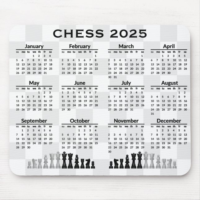 Mousepad de Calendário do Chess 2025 (Frente)