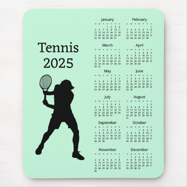Mousepad de Calendário do Tênis 2025 (Frente)