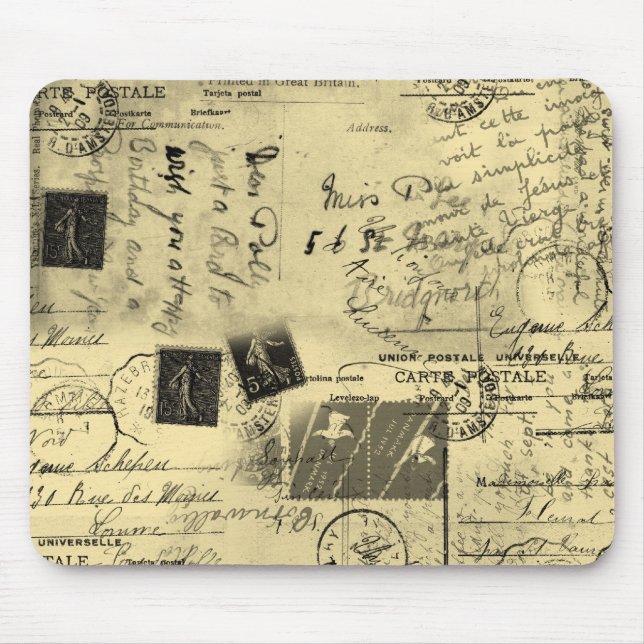 Mousepad de Cartão Postal Antigo (Frente)