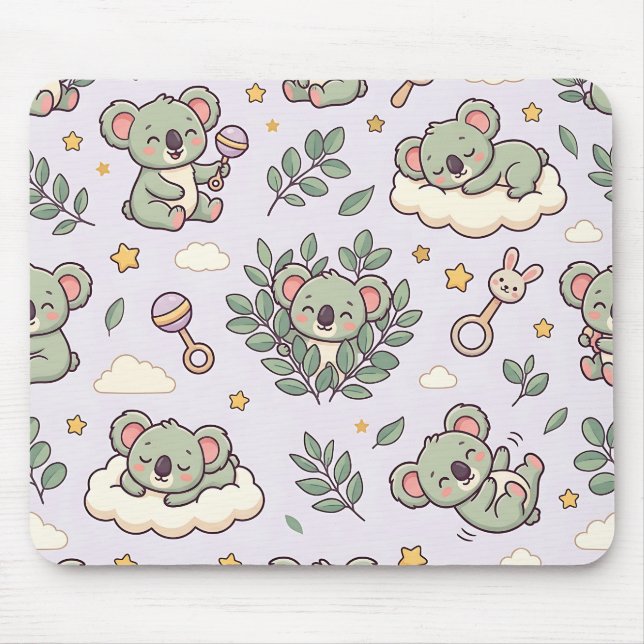 Mousepad de Chás de Bebê de Coala Eucalipto (Frente)