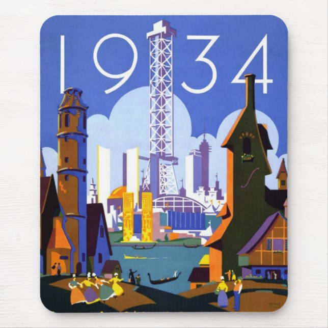 Mousepad De Chicago a feira 1934 de mundo (Frente)
