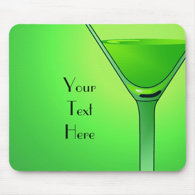 Mousepad de Cocktail Verde Martini (Frente)