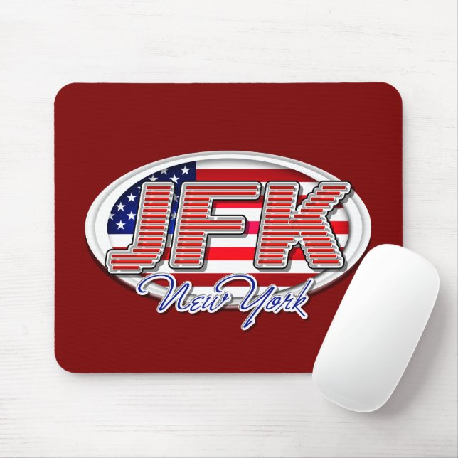 Mousepad de Código do Aeroporto JFK para Viagem (Com mouse)
