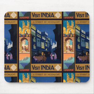 Mousepad de colagem de Poster de viagens da Índia