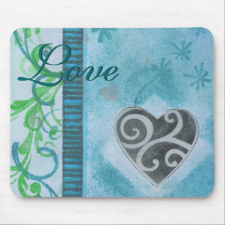 Mousepad de Coração Azul