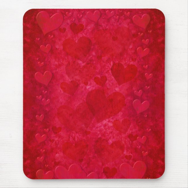 Mousepad de Corações Vermelhos (Frente)