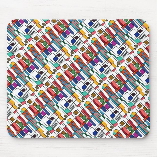 Mousepad de Design Abstrato de "Mapa da Cidade" em (Frente)