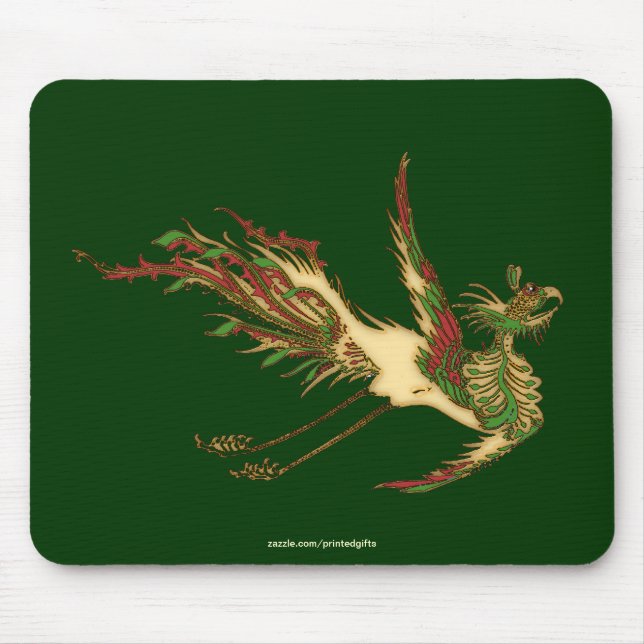 Mousepad de Dragão Sortudo do Ouro Asiático (Frente)