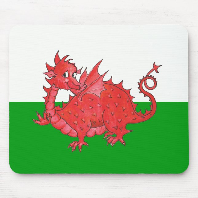 Mousepad de Dragão Vermelho Galês Cute Personalizá (Frente)