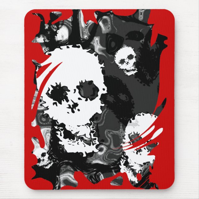 Mousepad de espiral B&W do Skull Specters (fundo v (Frente)