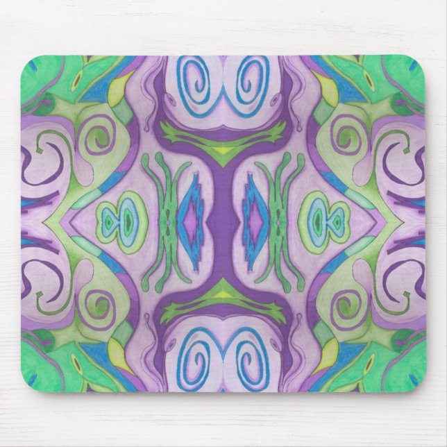 Mousepad de Fantasia Verde Roxo (Frente)