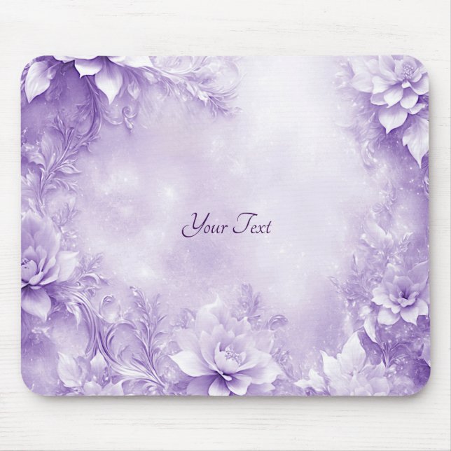 Mousepad de Flores Brancas Roxas (Frente)