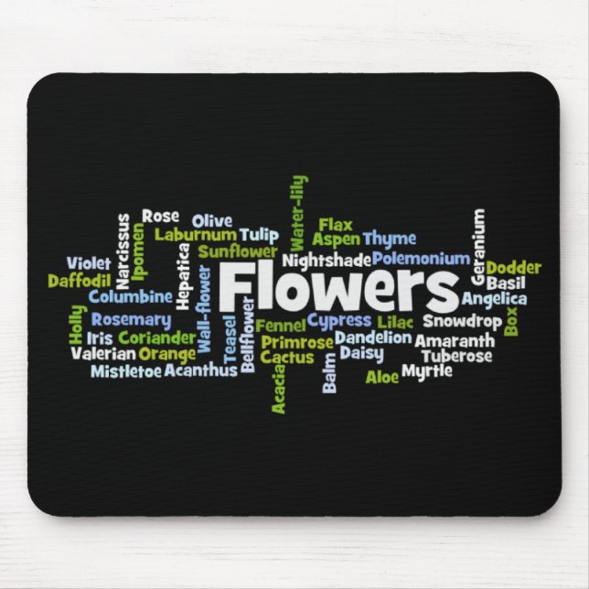 Mousepad de Flores de Nuvem do Word (Frente)