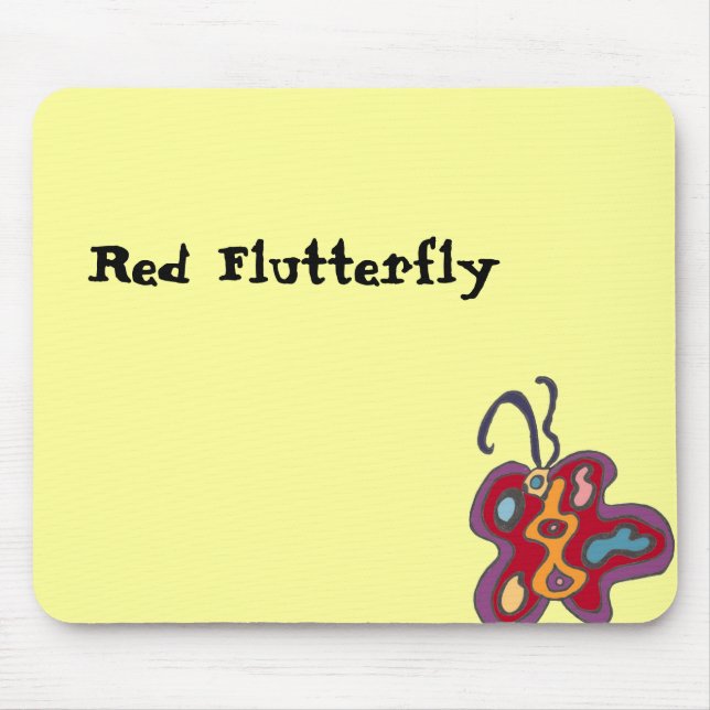 Mousepad de Flutterfly Vermelha (Frente)