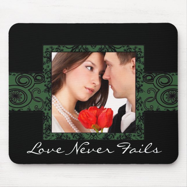 MousePad de Foto de Casamento - O Amor Nunca Falha (Frente)