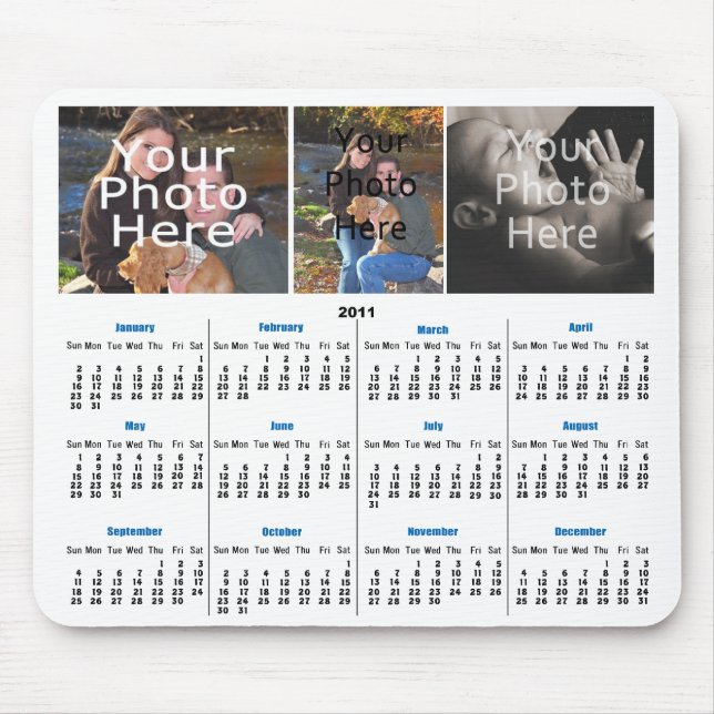 Mousepad de Fotografias Personalizado do Calendári (Frente)