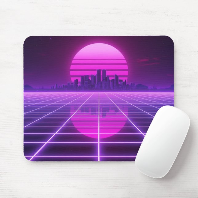 Mousepad de Gel Neon dos Anos 80 Retrô (Com mouse)