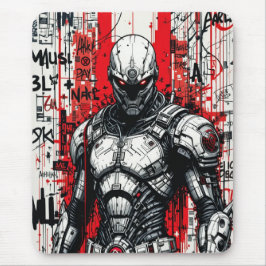 Mousepad de Grafite do Cyberpunk - Vermelho, Preto