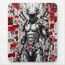 Mousepad de Grafite do Cyberpunk - Vermelho, Preto