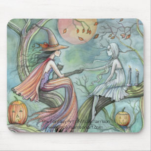 Mousepad de Halloween, 'Conexão Atemporal' Bruxa