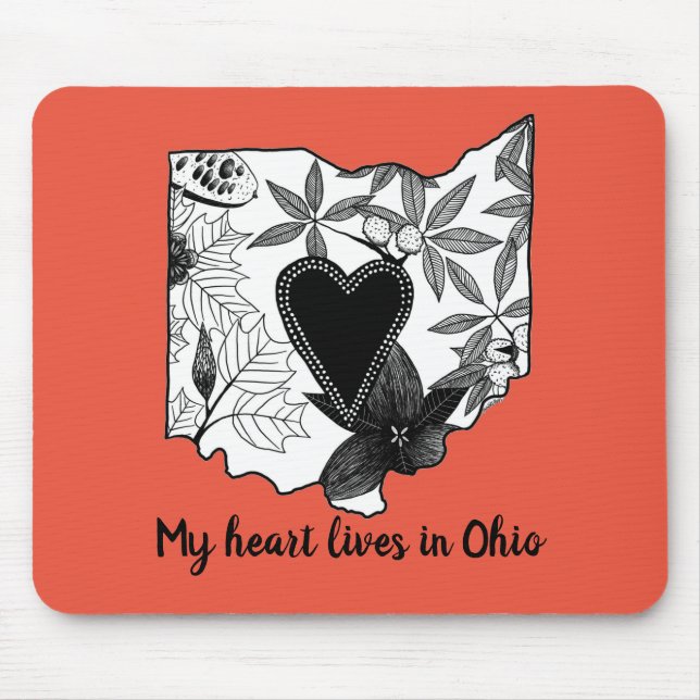 Mousepad de Ilustração de Ohio (Frente)